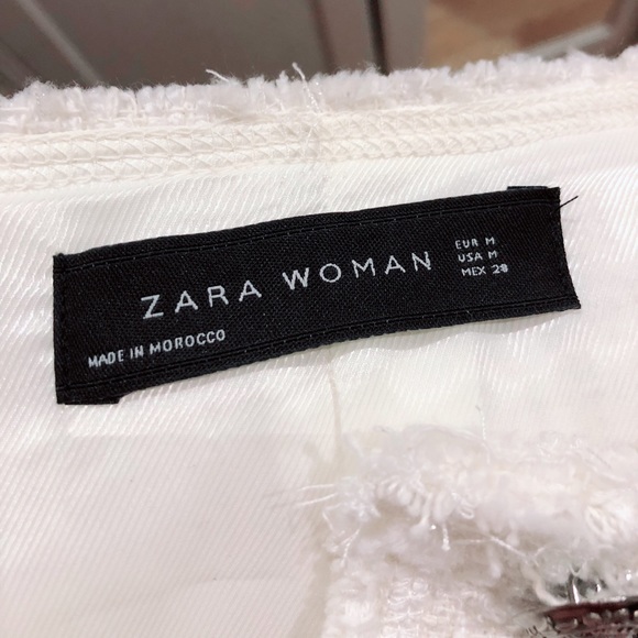 Zara Off White Tweed Blazer with Bow - Picture 4 of 5